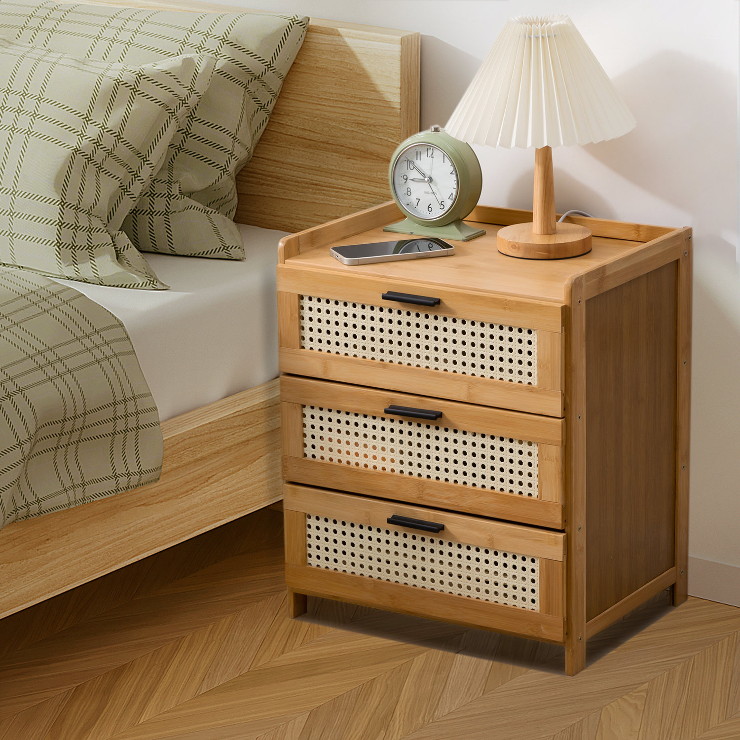Nightstand bamboo discount